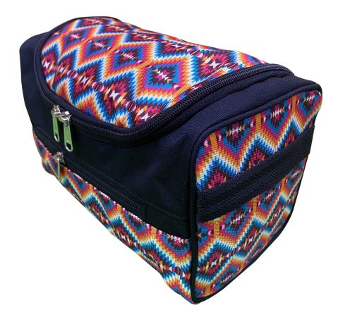 Showman Bright Pink Aztec Print Hanging Toiletry Bag - Blue&#47;Pink&#47;Orange&#47;White #2